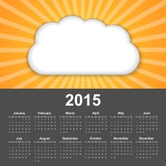 Calendar 2015 Background cloud on a sunny sky