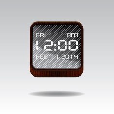 3D Wooden Digital-Clock Button
