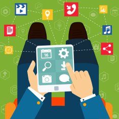 Mobile applications flat concept