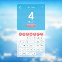 Vector calendar design template element for user interface