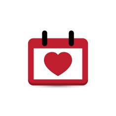 Vector Love Heart Valentine Day Calendar Illustration