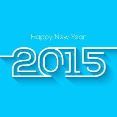 Happy new year 2015 greeting card design with long shadow N2