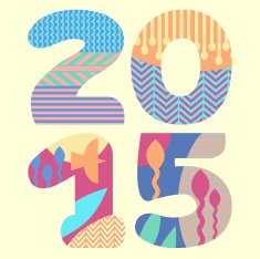 Colorful print with number 2015