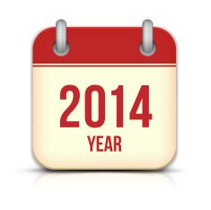 Vector 2014 Year Calendar App Icon With Reflection