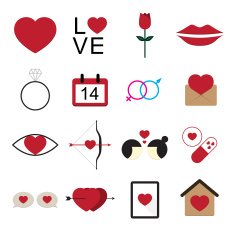 Valentine icon set vector illustration