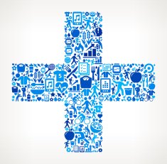 Plus Sign Fitness and Diet Icon Pattern
