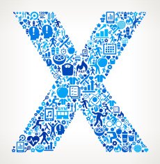 Letter X Fitness and Diet Icon Pattern