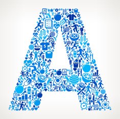 Letter A Fitness and Diet Icon Pattern