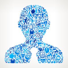 Businesman Fitness and Diet Icon Pattern