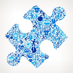 Puzzle Piece Fitness and Diet Icon Pattern