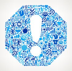 Attention Sign Fitness and Diet Vector Button Pattern