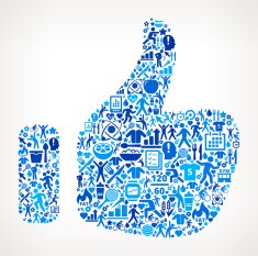 Thumbs Up Fitness and Diet Vector Button Pattern N2
