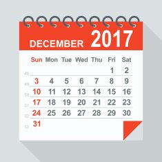 December 2017 calendar - Illustration