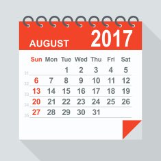 August 2017 calendar - Illustration