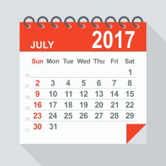 July 2017 calendar - Illustration