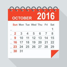 October 2016 calendar - Illustration