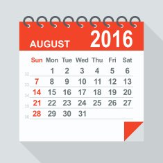 August 2016 calendar - Illustration