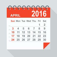 April 2016 calendar - Illustration