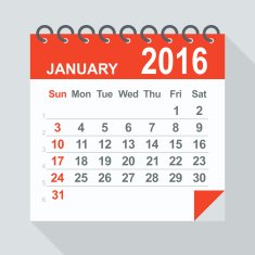 January 2016 calendar - Illustration