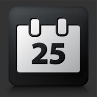 Black Square Button with 25 Christmas Day Icon