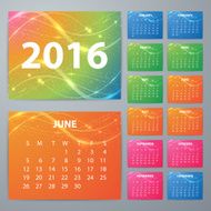 Stock Vector Calendar for 2016