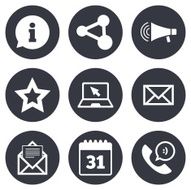 Communication icons Contact mail signs
