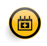 Calendar icon on yellow button clean vector