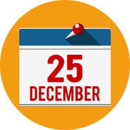 Christmas Day Calendar Flat Icon