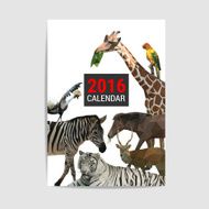 calendar 2016 cover animal polygon vector