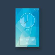 Mobile ui template in modern material design with low poly N2