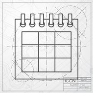 Vector calendar icon Epsclassic blueprint of0 N2