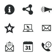 Communication icons Contact mail signs N2