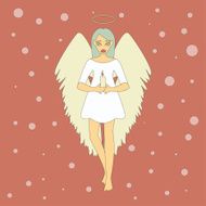 Cute Christmas Angel with Candle