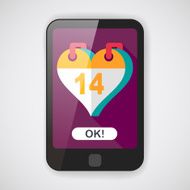 Valentine's Day February fourteen flat icon with long shadow eps N3