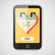 Valentine's Day February fourteen flat icon with long shadow eps N4