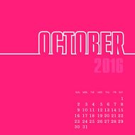 October 2016 year vector calendar