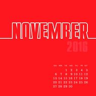 November 2016 year vector calendar