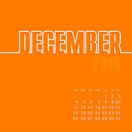 December 2016 year vector calendar