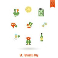 Saint Patricks Day Isolated Icon Set N9