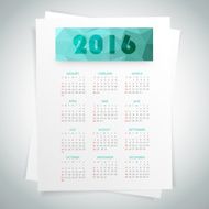 Design template of calendar 2016 Vector eps10 N2