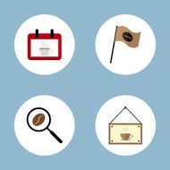 coffee and tea flat icon set N2
