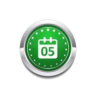 Calender Sign Green Vector Icon Button
