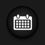Vector modern calendar black circle icon
