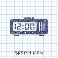 alarm clock vector sketch icon