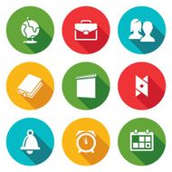 School supplies Icons Set Vector Illustration