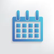 Calendar icon blue version design vector