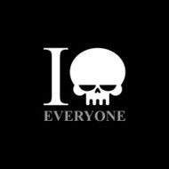 I hate everyone Symbol of hatred from skull Wicked Emblem