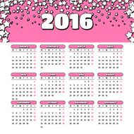 Calendar 2016 template design with header picture starts monday N88