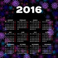 Calendar 2016 template design with header picture starts monday N91