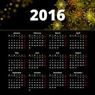 Calendar 2016 template design with header picture starts monday N106